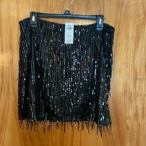 Sequin Fringe Mini Skort